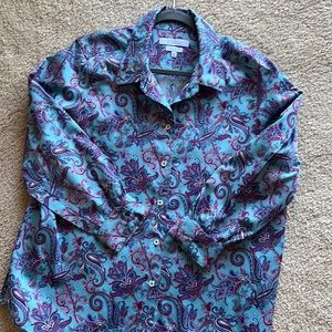 Foxcroft for Appleseed’s NWOT No Wrinkle Paisley Blouse